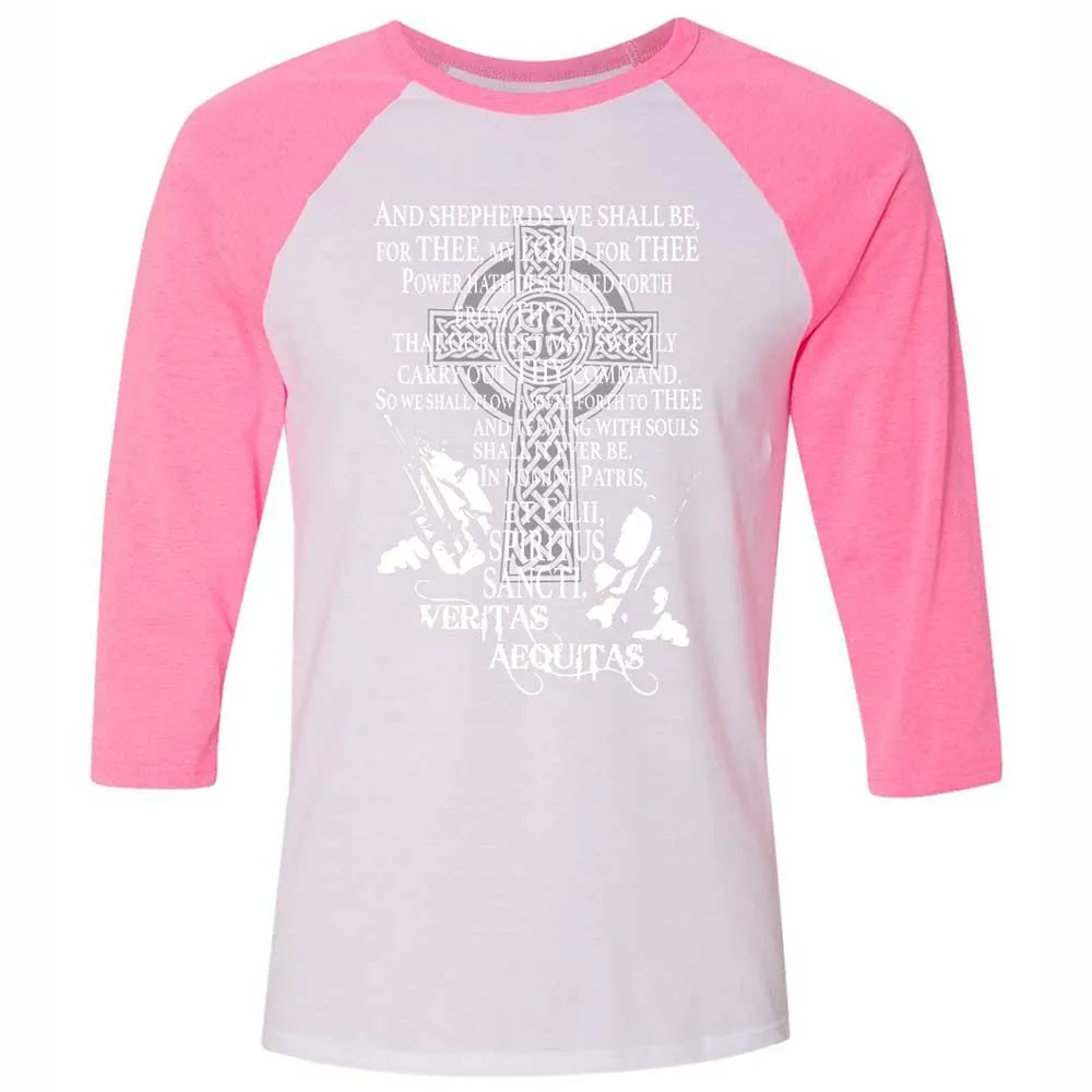 Unisex 3/4 Baseball Tee - TL8V86G1 - White/Neon Pink - 12
