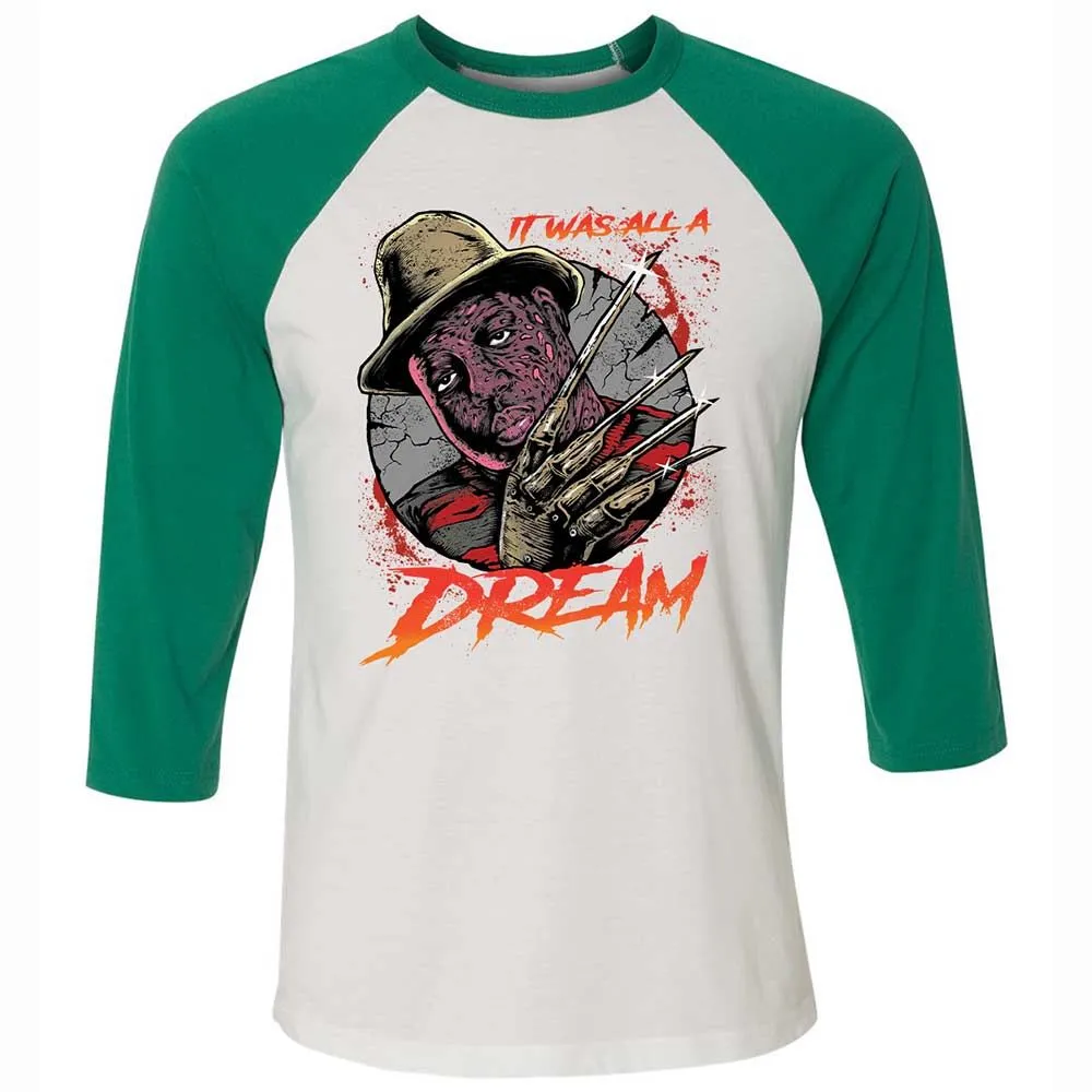 Unisex 3/4 Baseball Tee - A9HC2J68 - White/Kelly - 6