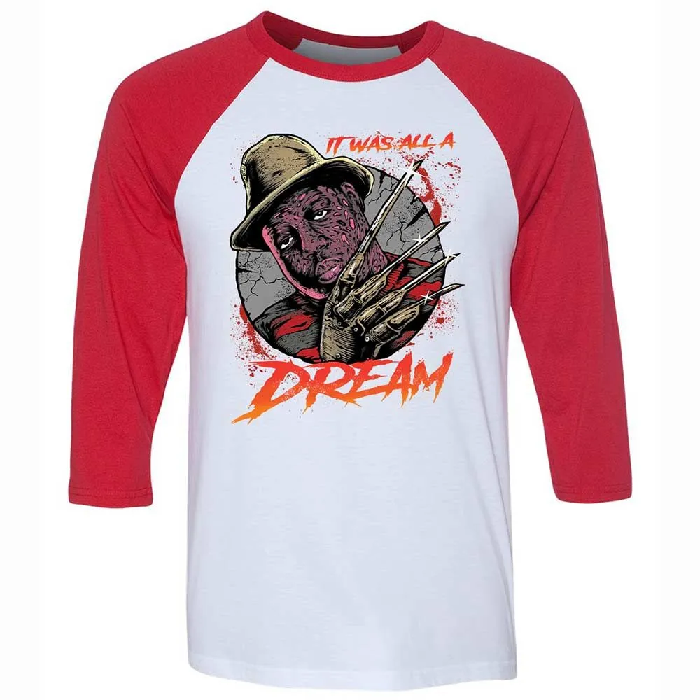 Unisex 3/4 Baseball Tee - A9HC2J68 - White/Red - 9