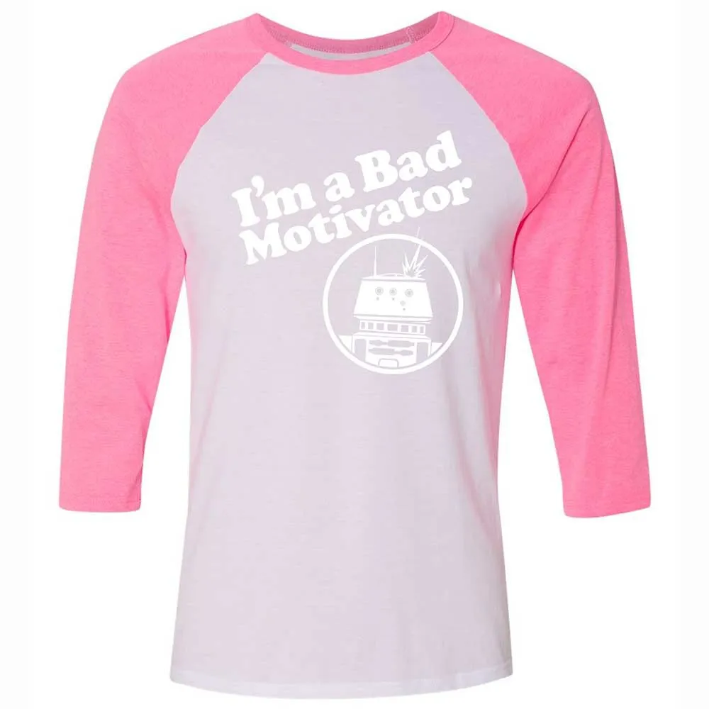 Unisex 3/4 Baseball Tee - CQR1UH5L - White/Neon Pink - 12