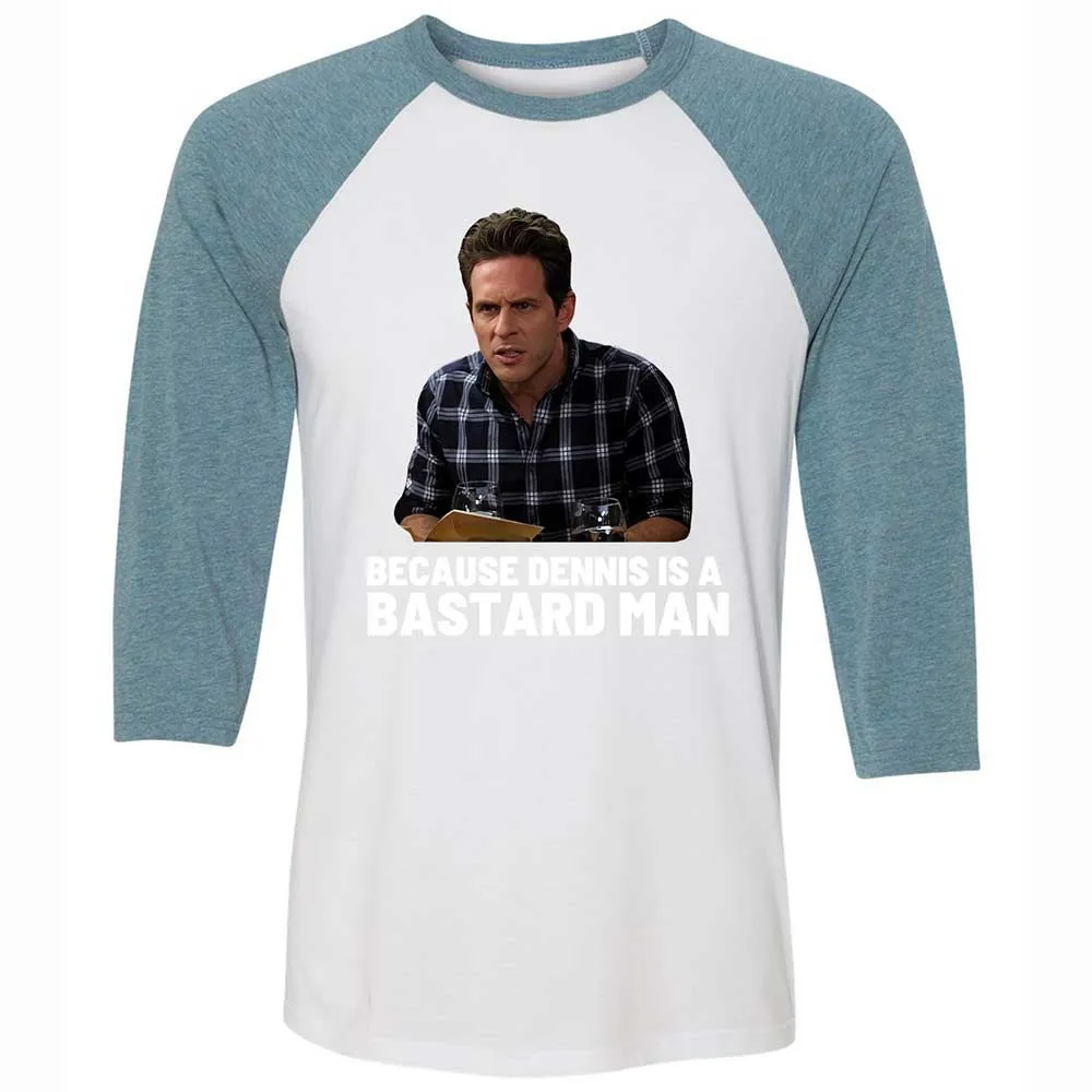 Unisex 3/4 Baseball Tee - 8Z2QSRYX - White/Denim - 3
