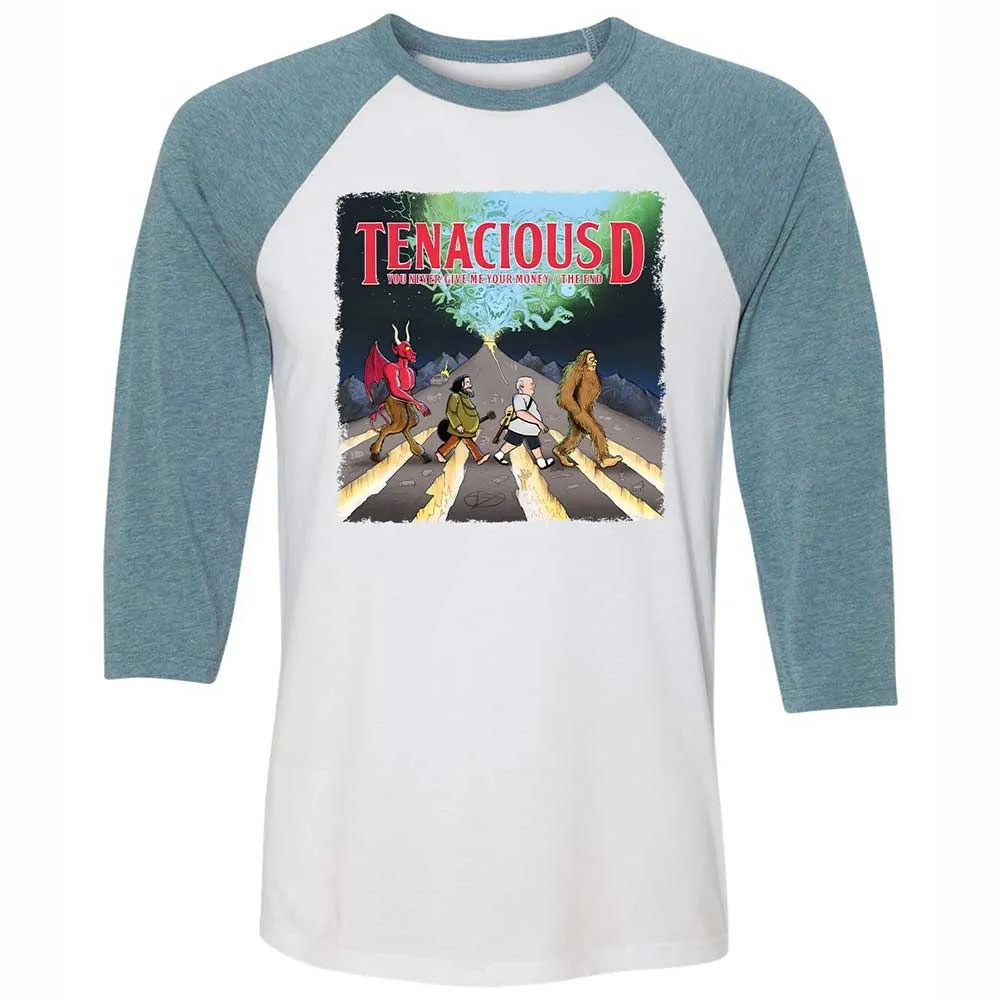 Unisex 3/4 Baseball Tee - DTWQXEP1 - White/Denim - 3
