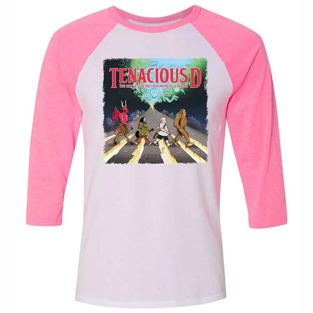 Unisex 3/4 Baseball Tee - DTWQXEP1 - White/Neon Pink - 12