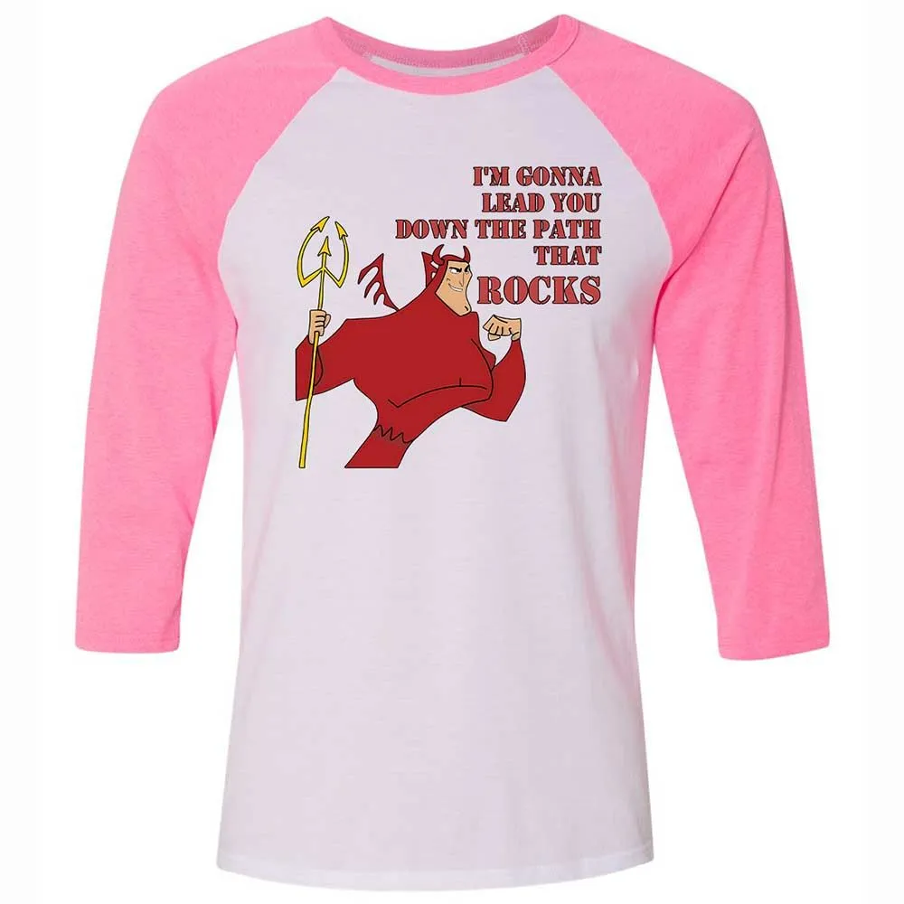 Unisex 3/4 Baseball Tee - WJKWDVDE - White/Neon Pink - 12