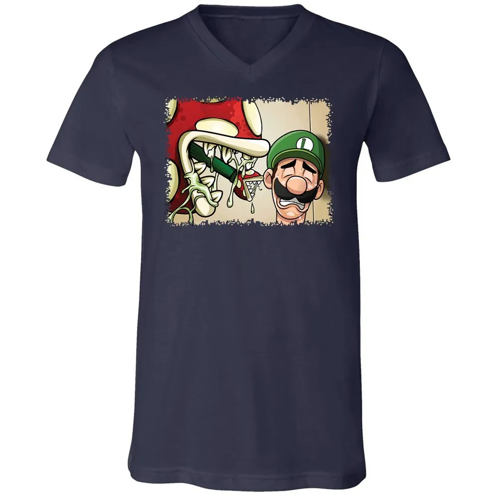 Unisex V-Neck T-Shirt - XJW8PZVB - Navy - 2