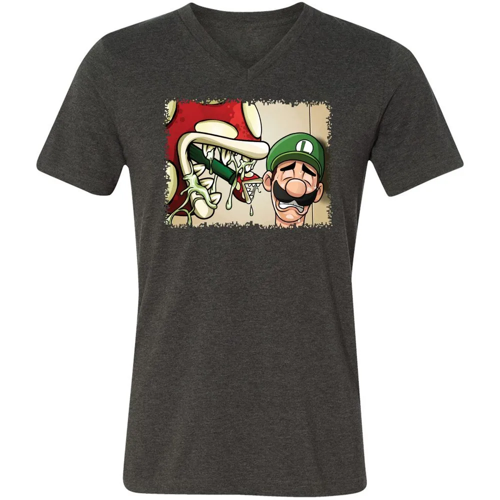 Unisex V-Neck T-Shirt - XJW8PZVB - Dark Grey Heather - 9