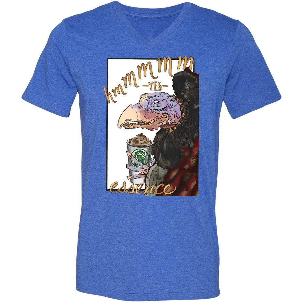 Unisex V-Neck T-Shirt - PFGXW8Z6 - Heather True Royal - 4