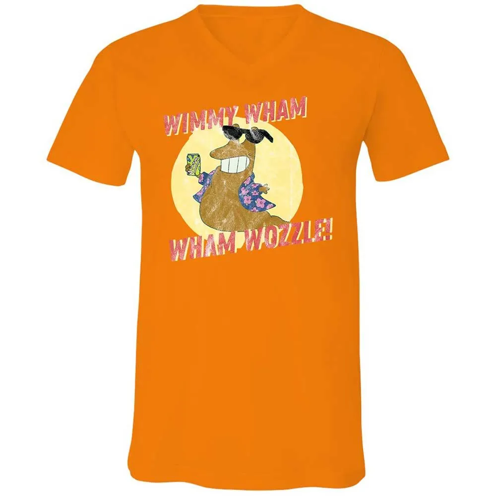 Unisex V-Neck T-Shirt - QJLGWT5A - Orange - 7