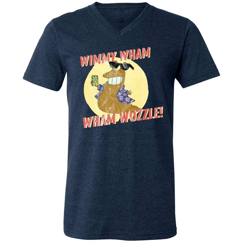 Unisex V-Neck T-Shirt - QJLGWT5A - Heather Navy - 13