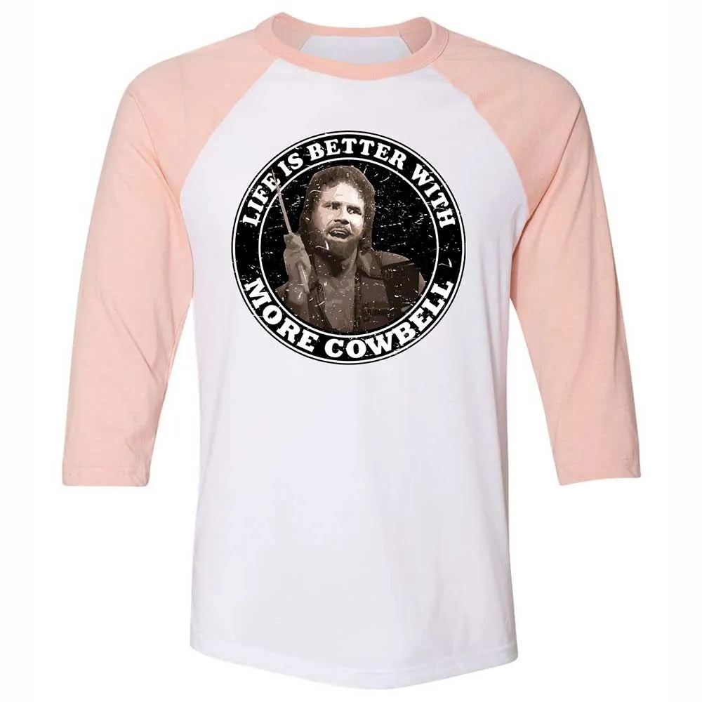 Unisex 3/4 Baseball Tee - WVSY4ZZ3 - White/Heather Peach - 5