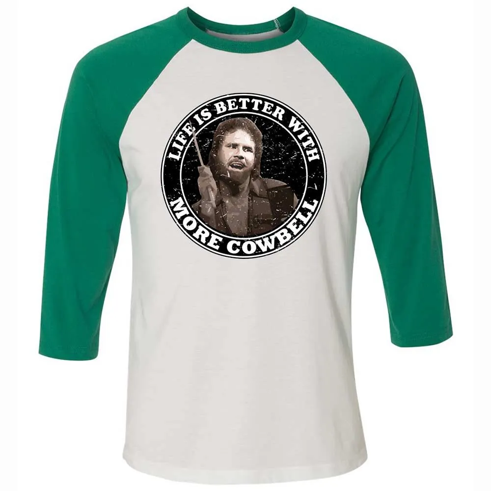 Unisex 3/4 Baseball Tee - WVSY4ZZ3 - White/Kelly - 6