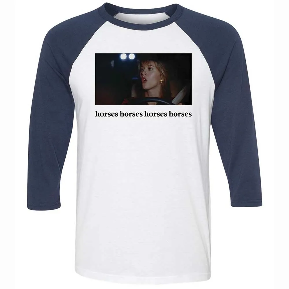 Horses horses horses horses - White/Navy - 8