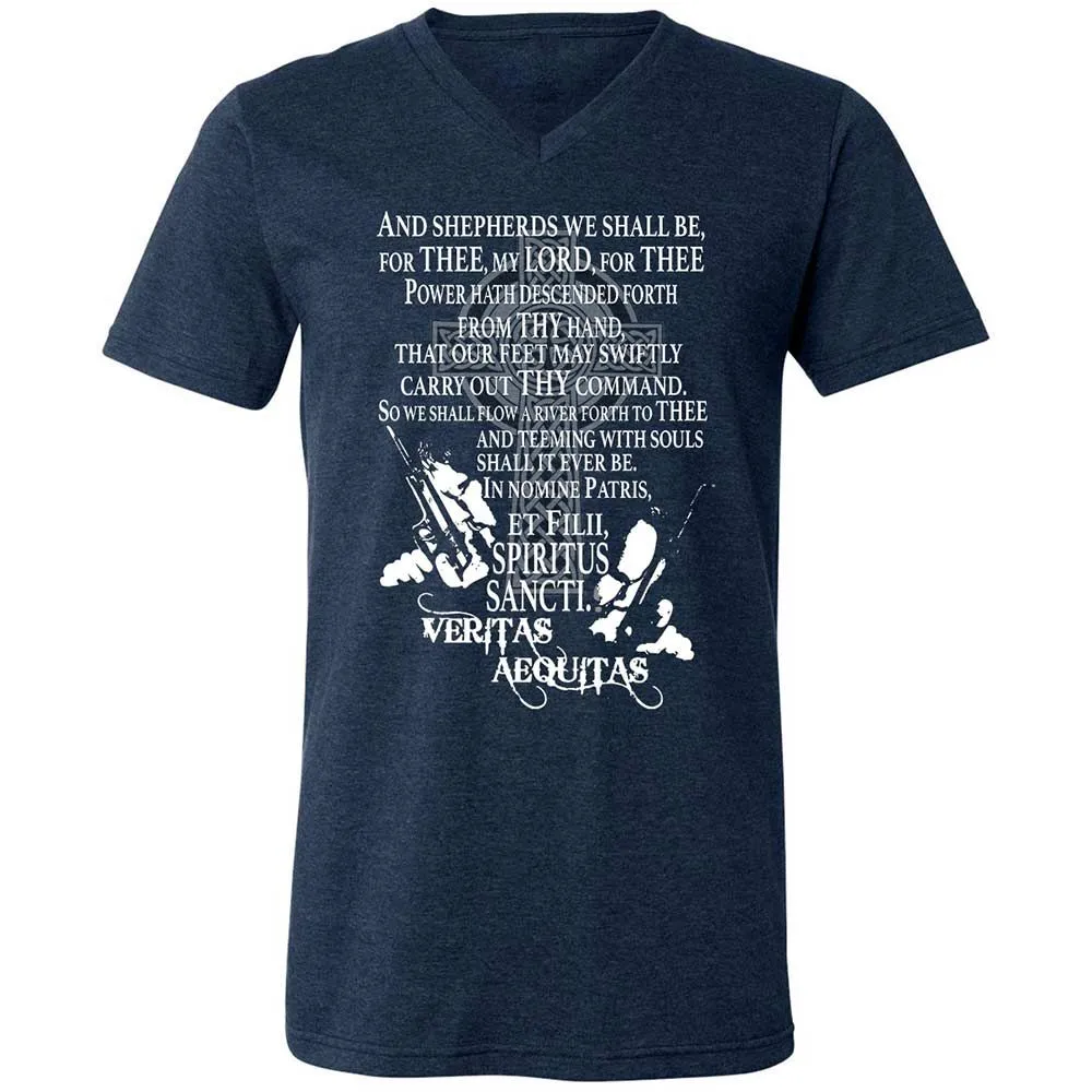 Unisex V-Neck T-Shirt - 9G9GZ6C3 - Heather Navy - 3