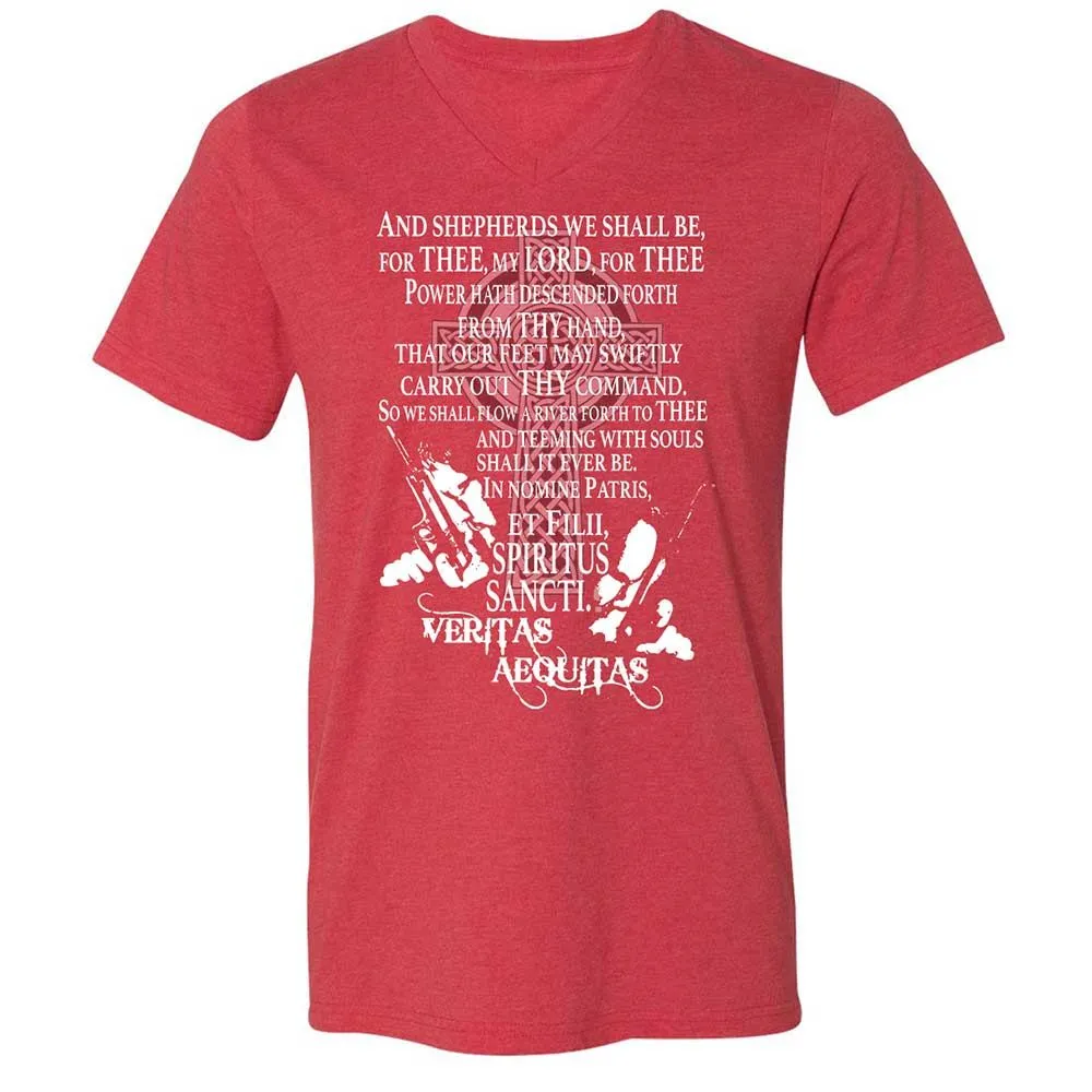 Unisex V-Neck T-Shirt - 9G9GZ6C3 - Heather Red - 7