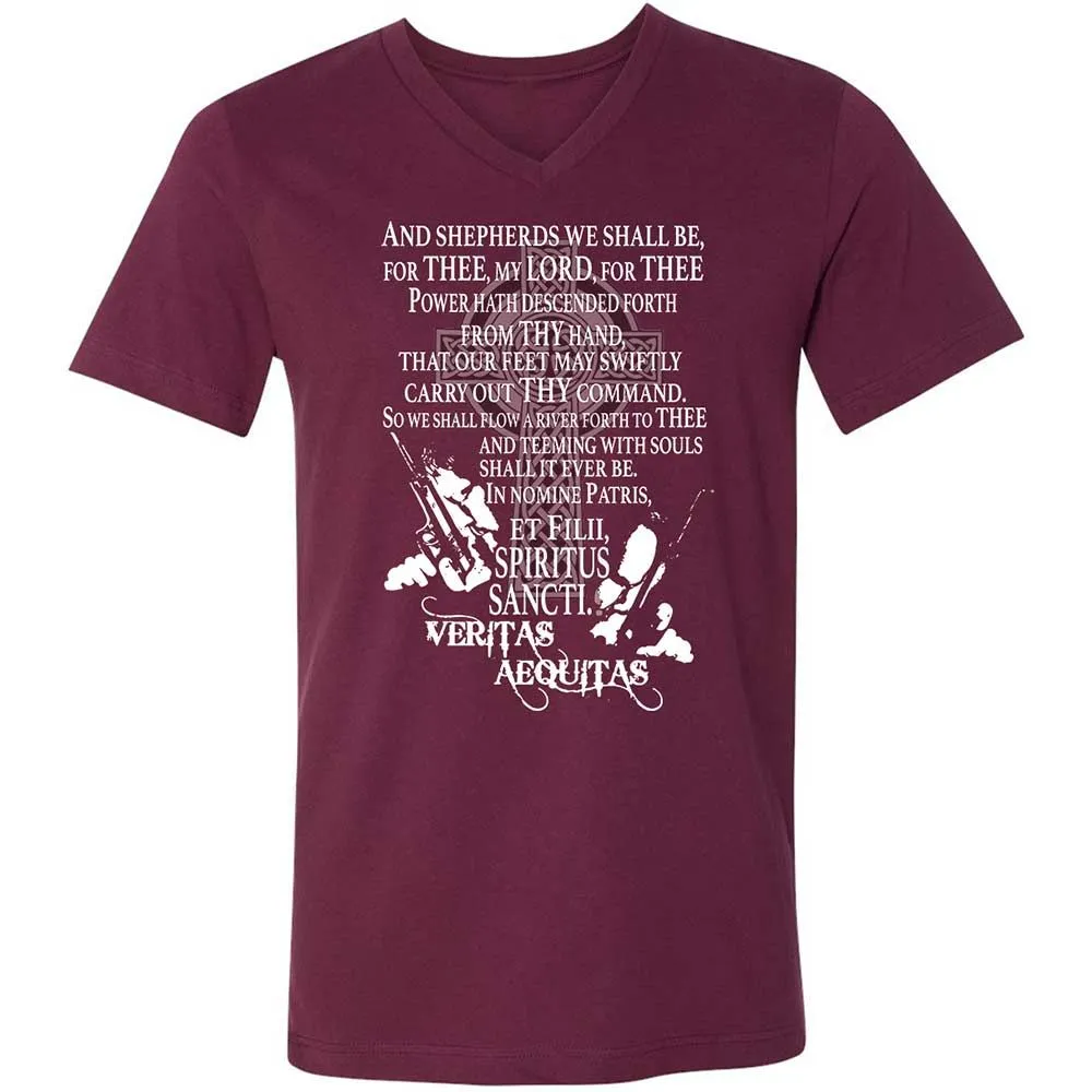 Unisex V-Neck T-Shirt - 9G9GZ6C3 - Maroon - 8
