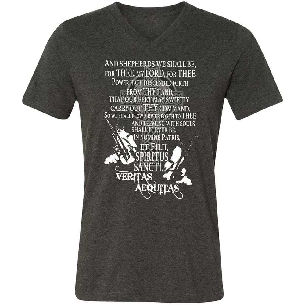 Unisex V-Neck T-Shirt - 9G9GZ6C3 - Dark Grey Heather - 9
