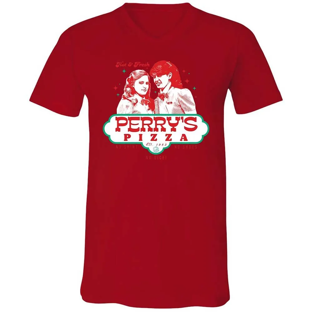 Unisex V-Neck T-Shirt - VX1M5QGW - Red - 5