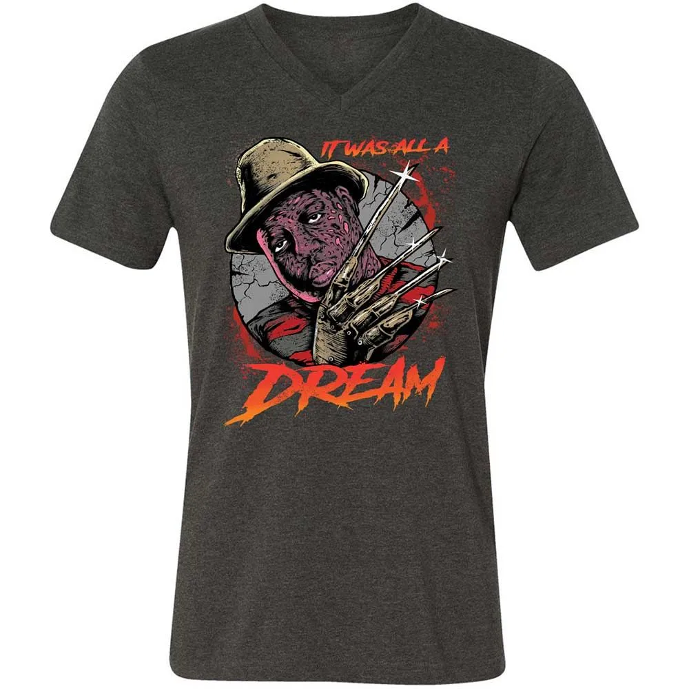 Unisex V-Neck T-Shirt - BNMLGRM8 - Dark Grey Heather - 9