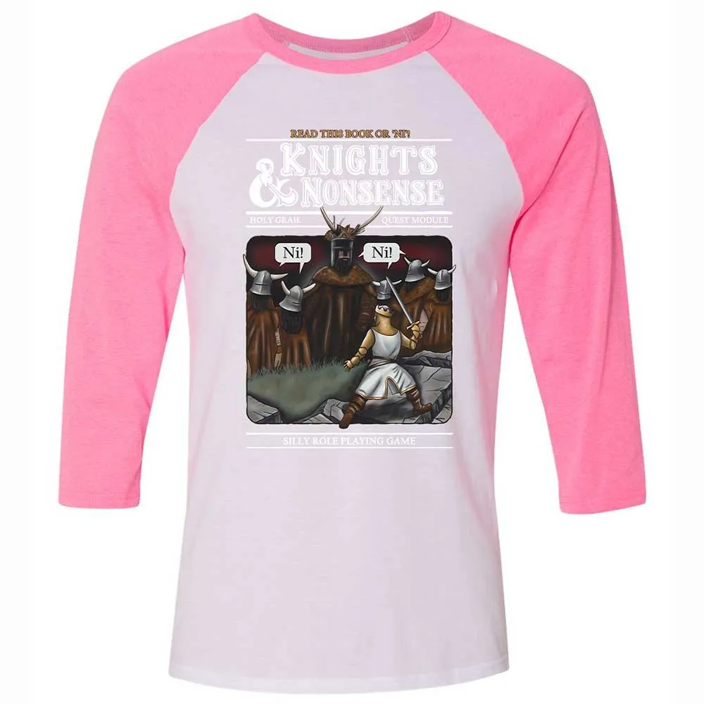 Unisex 3/4 Baseball Tee - FKNH67ZS - White/Neon Pink - 12