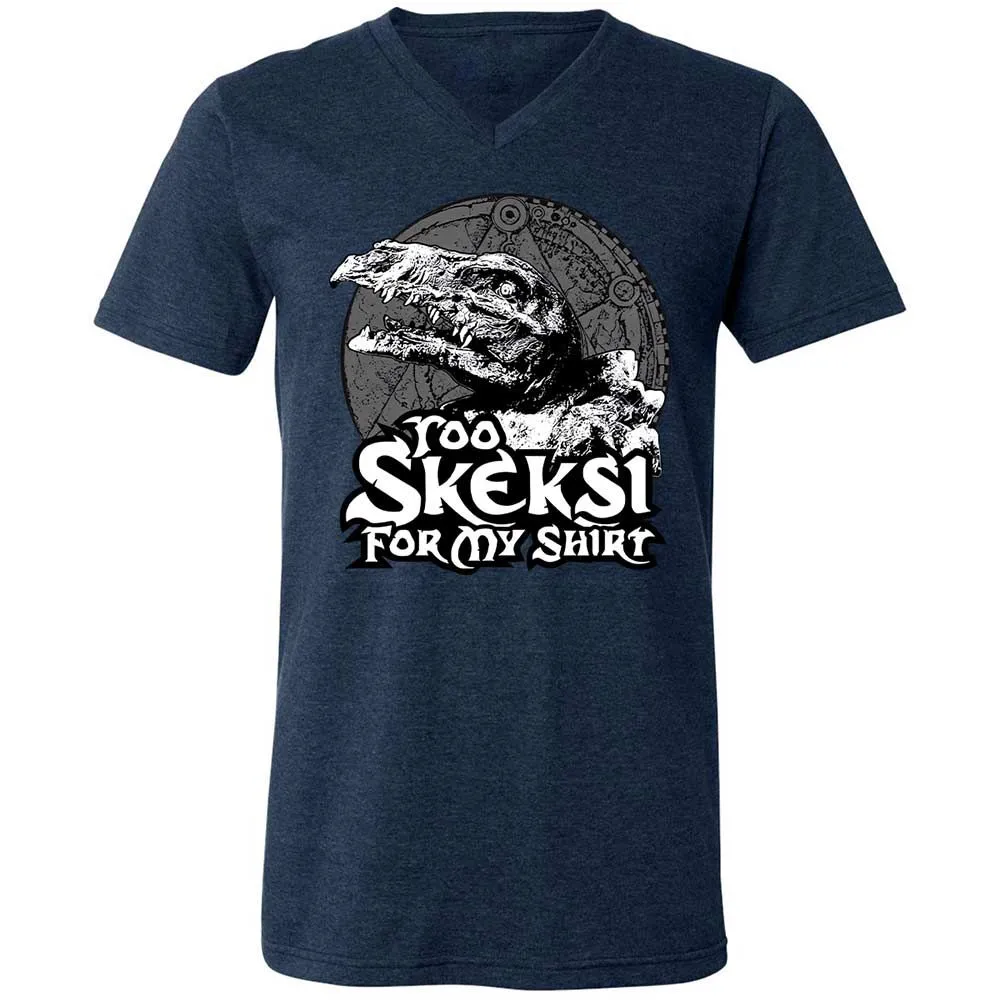 Unisex V-Neck T-Shirt - D7Z6V5R3 - Heather Navy - 3