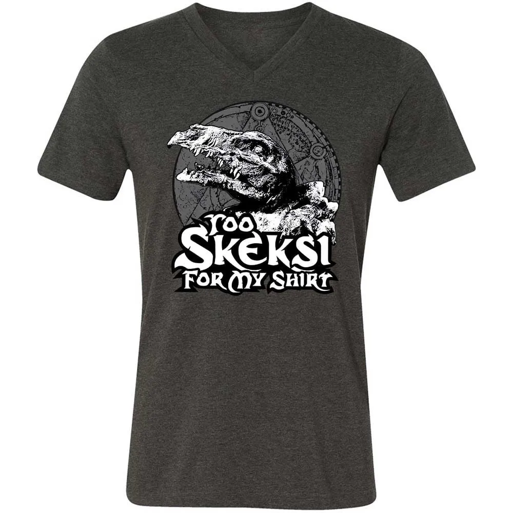 Unisex V-Neck T-Shirt - D7Z6V5R3 - Dark Grey Heather - 9