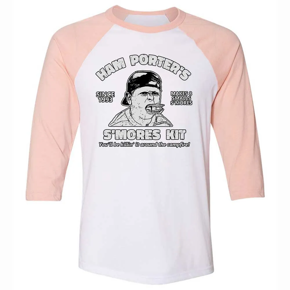 Unisex 3/4 Baseball Tee - 3MUKLEGK - White/Heather Peach - 5