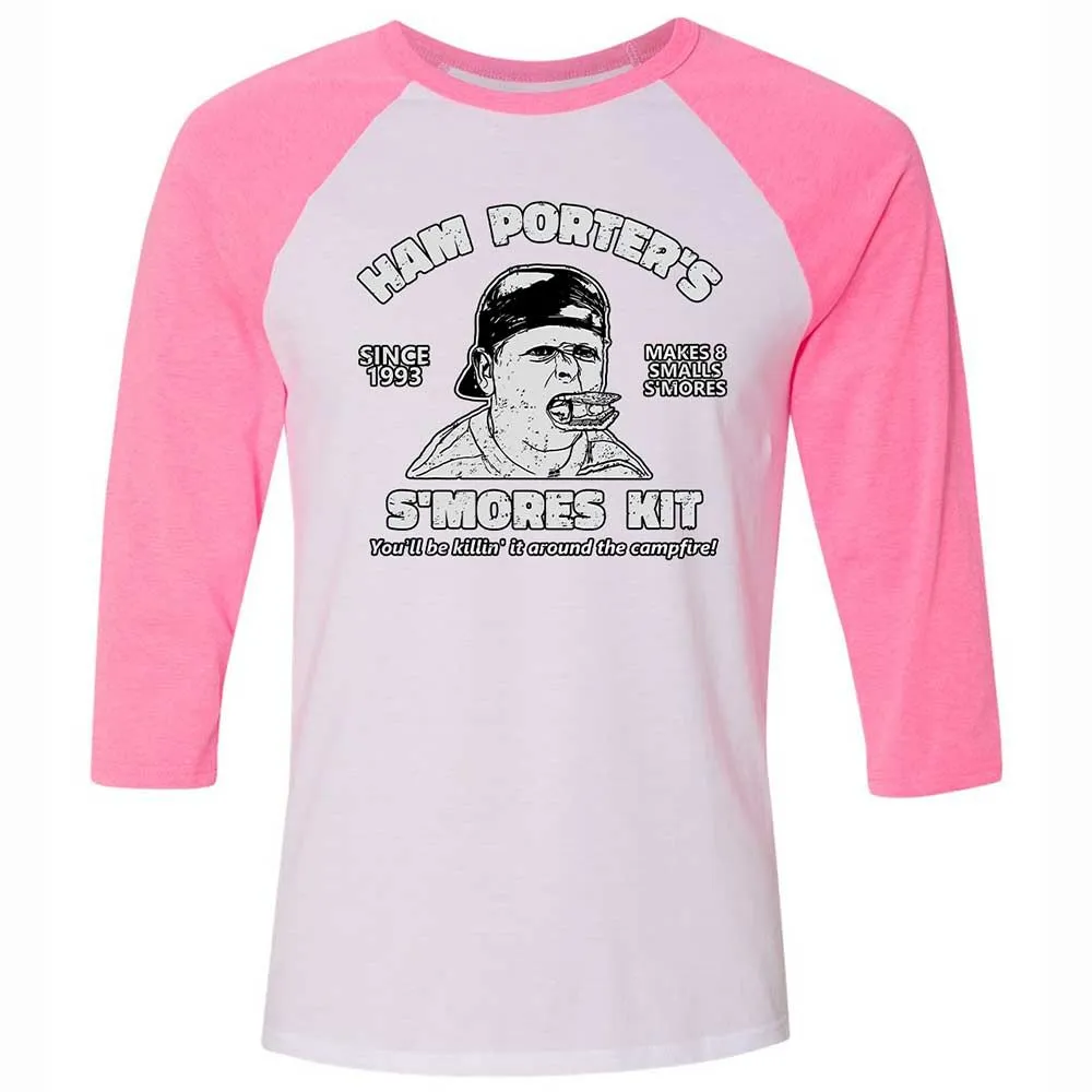 Unisex 3/4 Baseball Tee - 3MUKLEGK - White/Neon Pink - 12