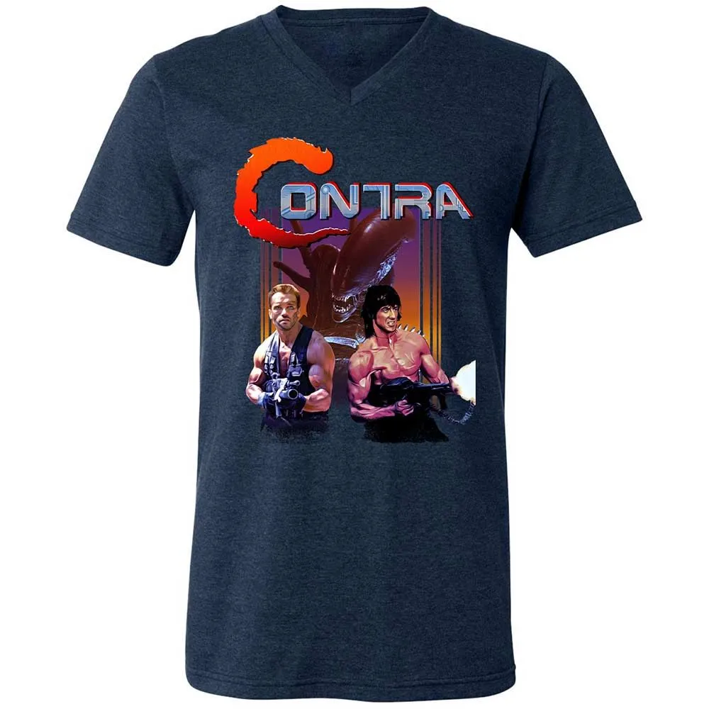 Unisex V-Neck T-Shirt - 9ABJJTBK - Heather Navy - 3