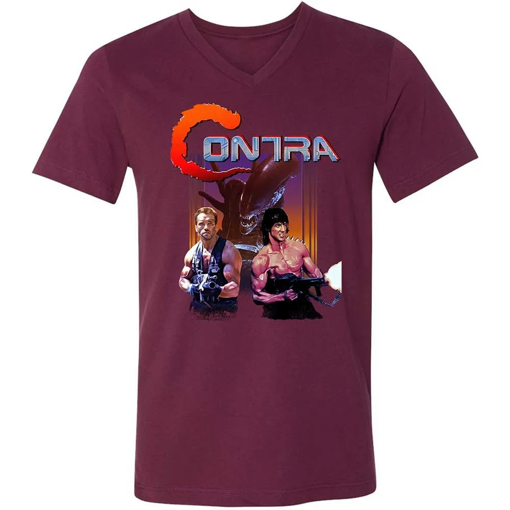 Unisex V-Neck T-Shirt - 9ABJJTBK - Maroon - 8