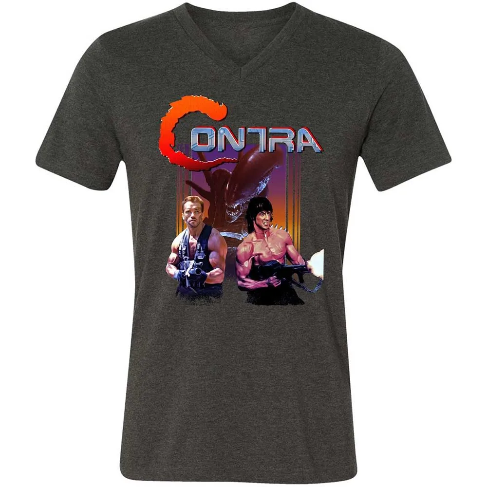 Unisex V-Neck T-Shirt - 9ABJJTBK - Dark Grey Heather - 9