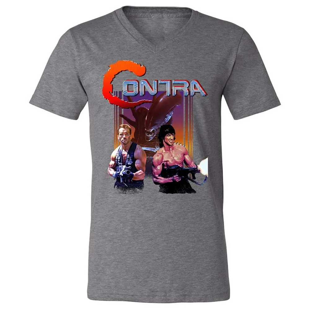 Unisex V-Neck T-Shirt - 9ABJJTBK - Deep Heather - 14