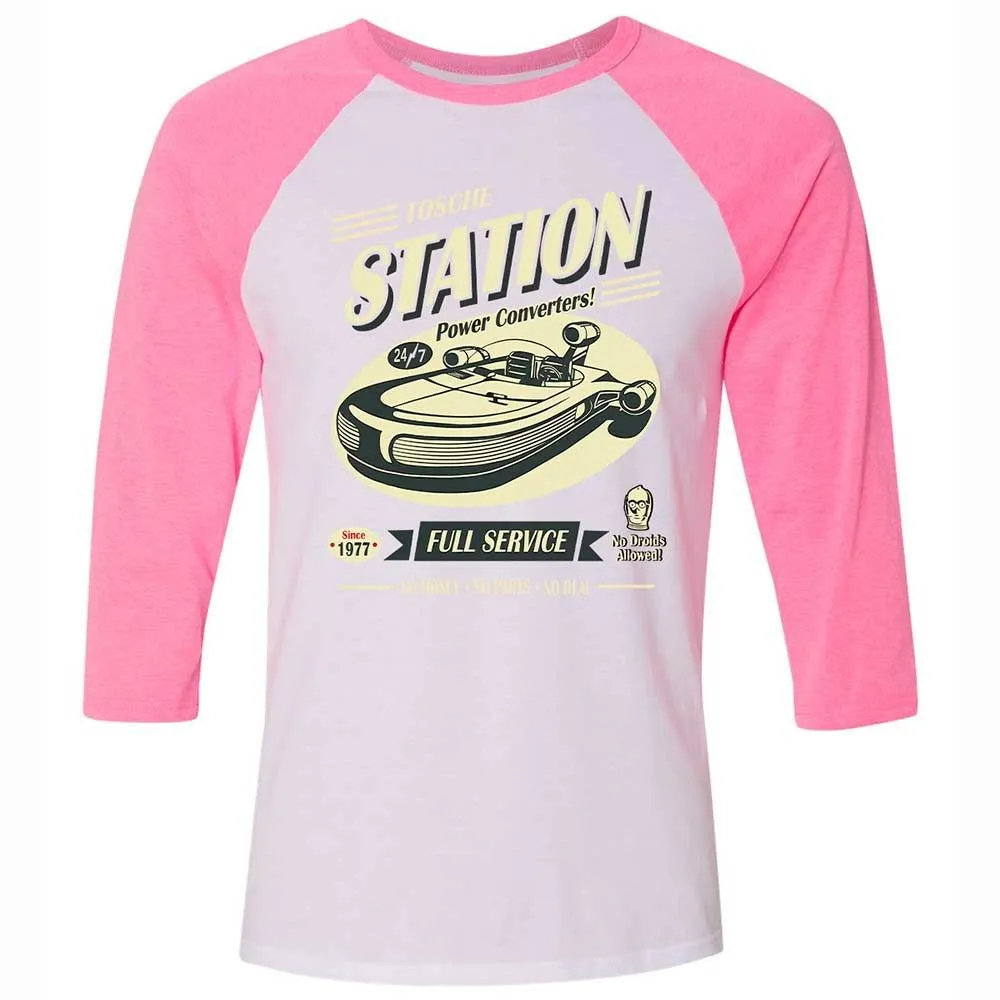 Unisex 3/4 Baseball Tee - C1KCVXG6 - White/Neon Pink - 12