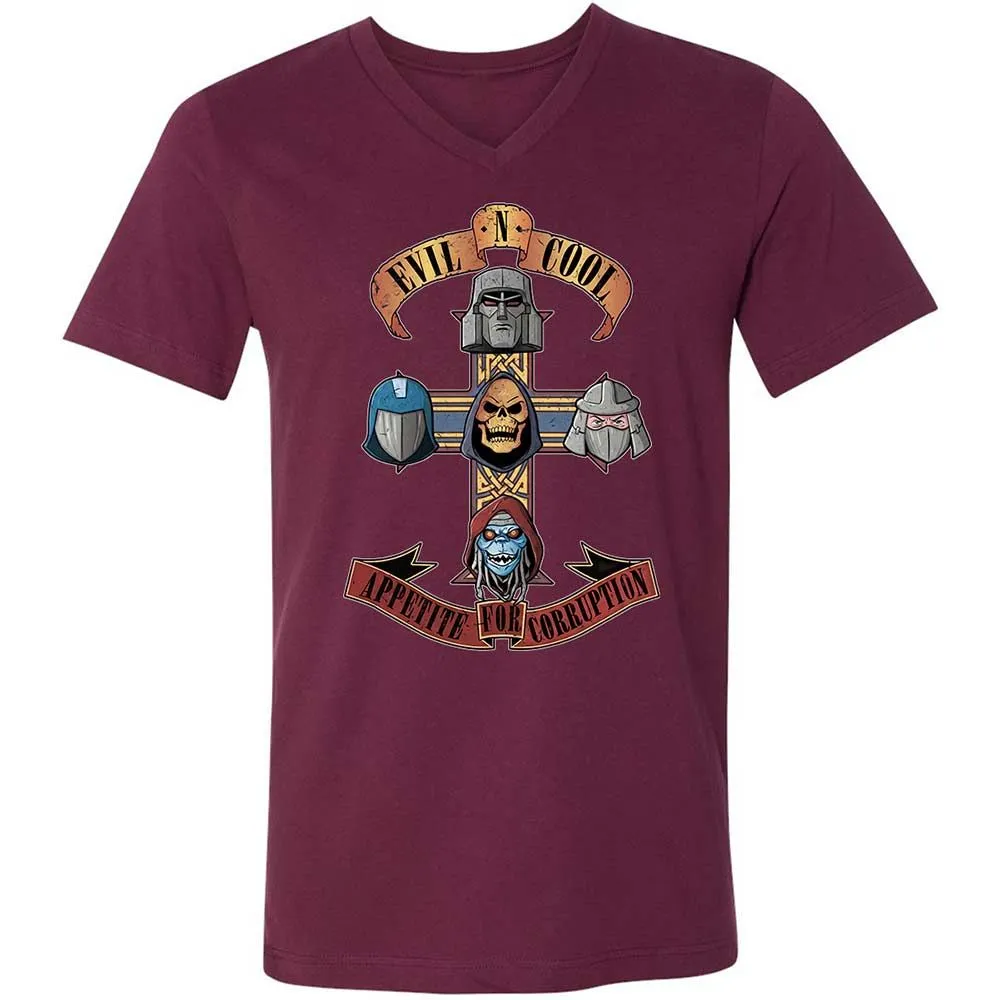 Unisex V-Neck T-Shirt - X9VN7665 - Maroon - 8