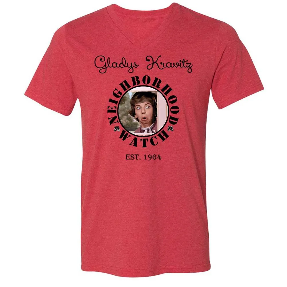 Unisex V-Neck T-Shirt - TAZQTQEM - Heather Red - 6