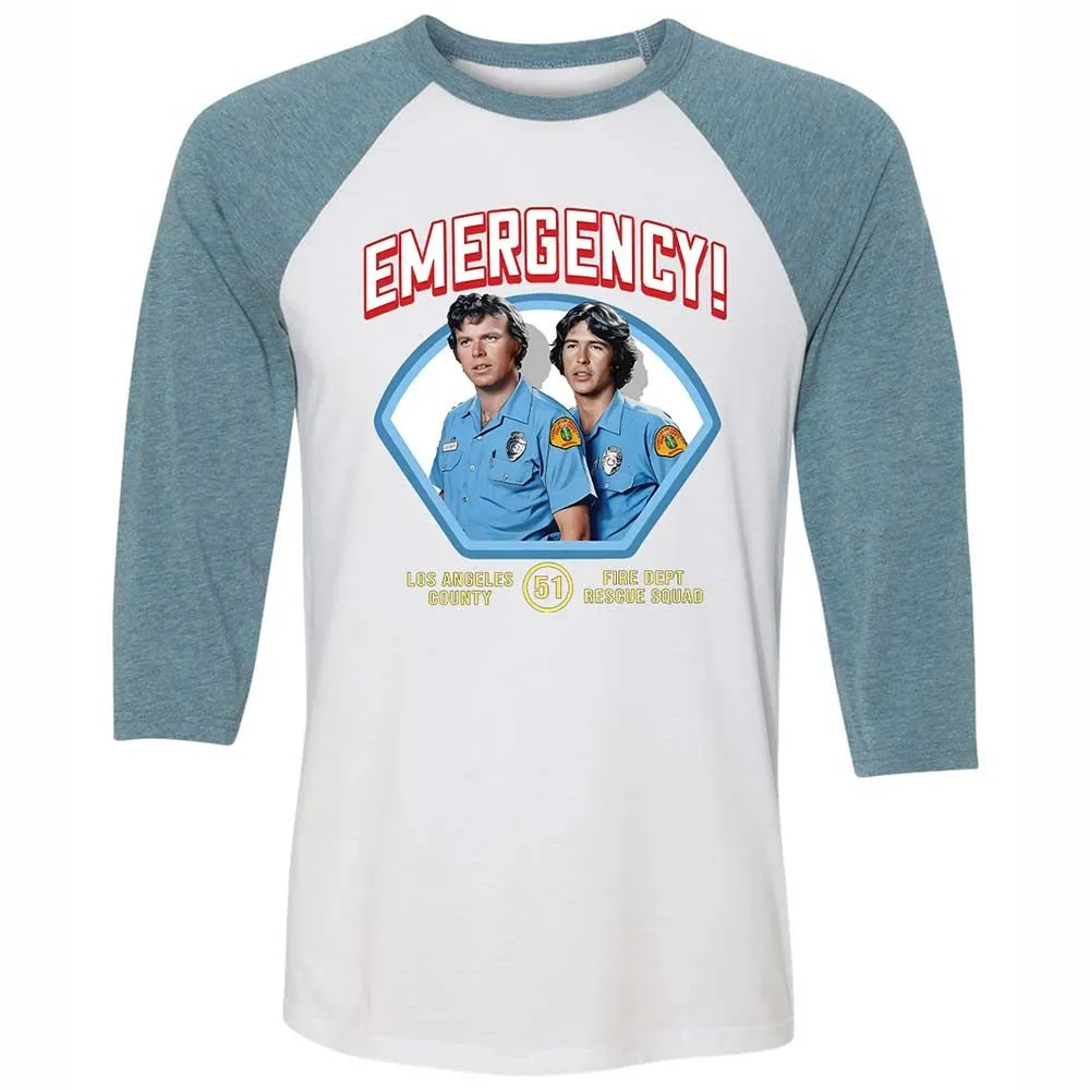 Unisex 3/4 Baseball Tee - A4D5F7PS - White/Denim - 3