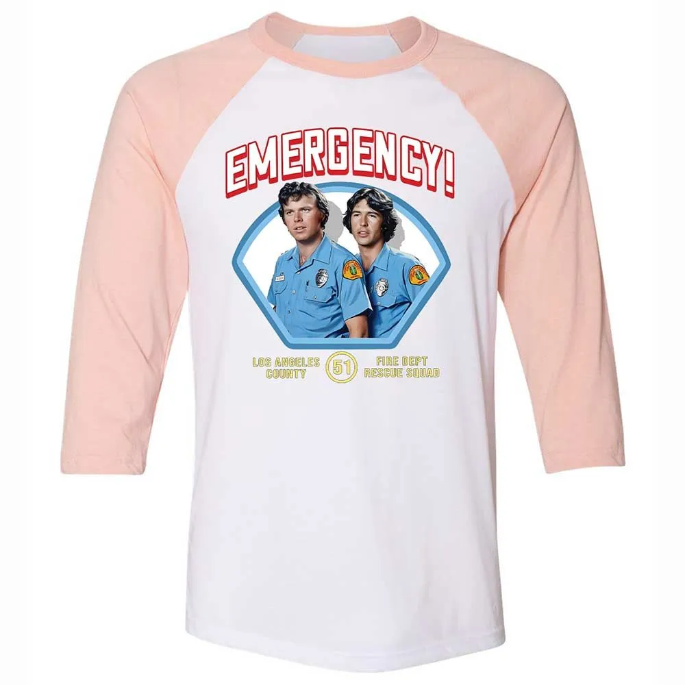 Unisex 3/4 Baseball Tee - A4D5F7PS - White/Heather Peach - 5