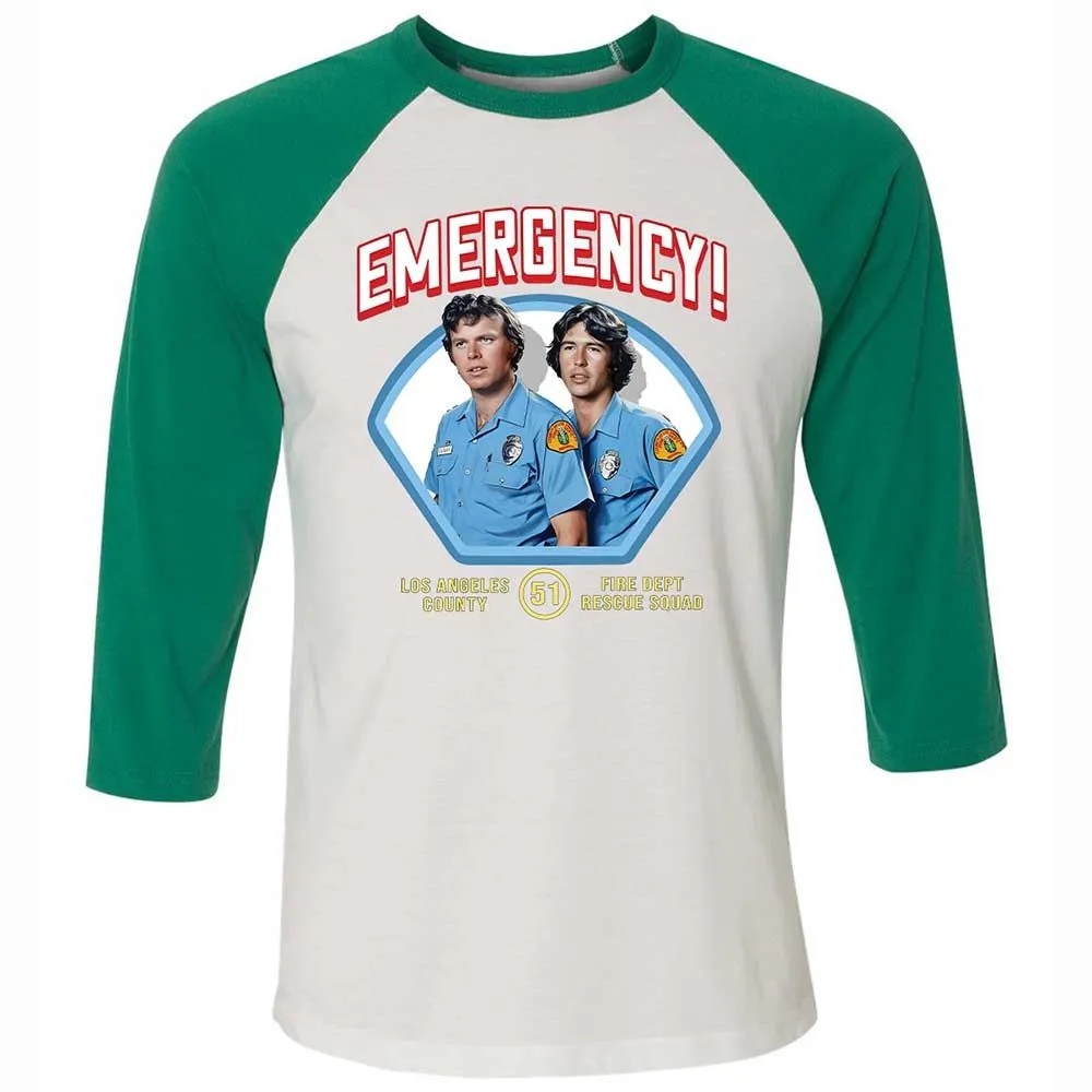 Unisex 3/4 Baseball Tee - A4D5F7PS - White/Kelly - 6