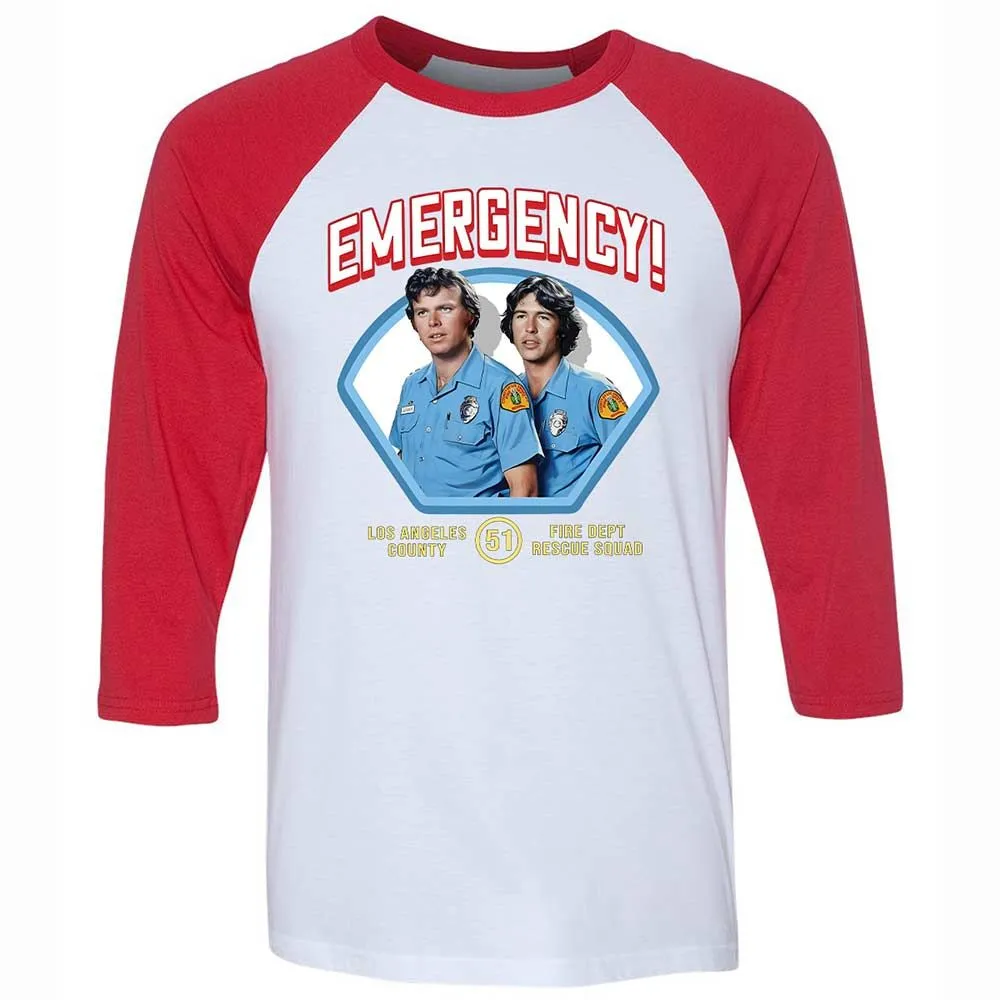 Unisex 3/4 Baseball Tee - A4D5F7PS - White/Red - 9