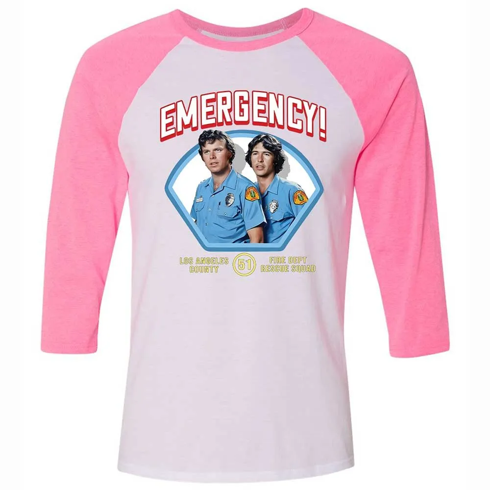Unisex 3/4 Baseball Tee - A4D5F7PS - White/Neon Pink - 12
