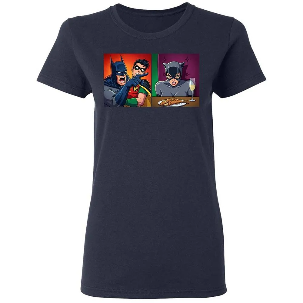 Bat Yelling at Catwoman - Navy - 2