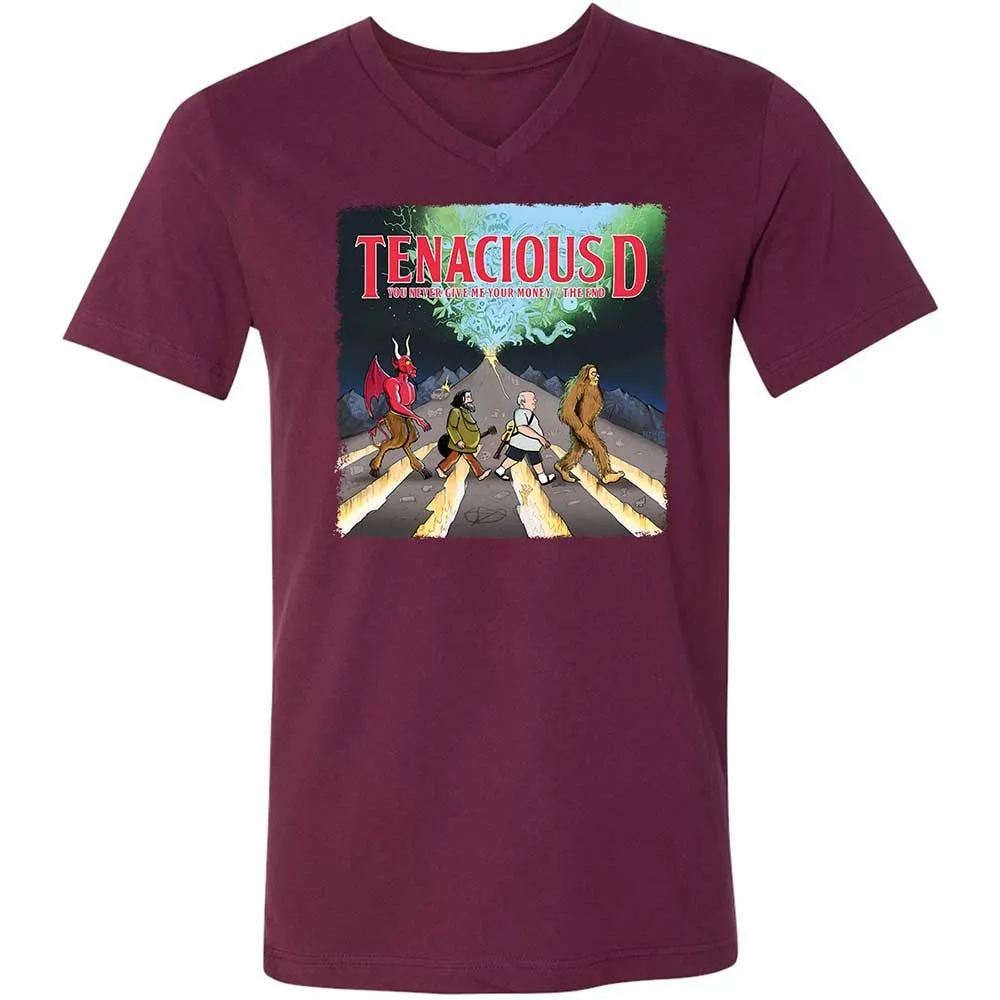 Unisex V-Neck T-Shirt - WTB8PQE3 - Maroon - 14