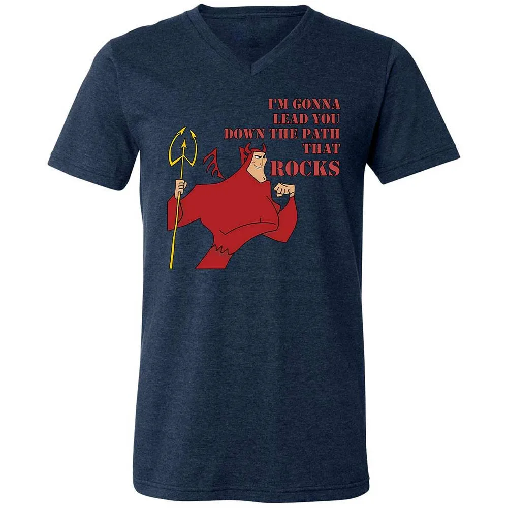 Unisex V-Neck T-Shirt - 7NCTY8E4 - Heather Navy - 3