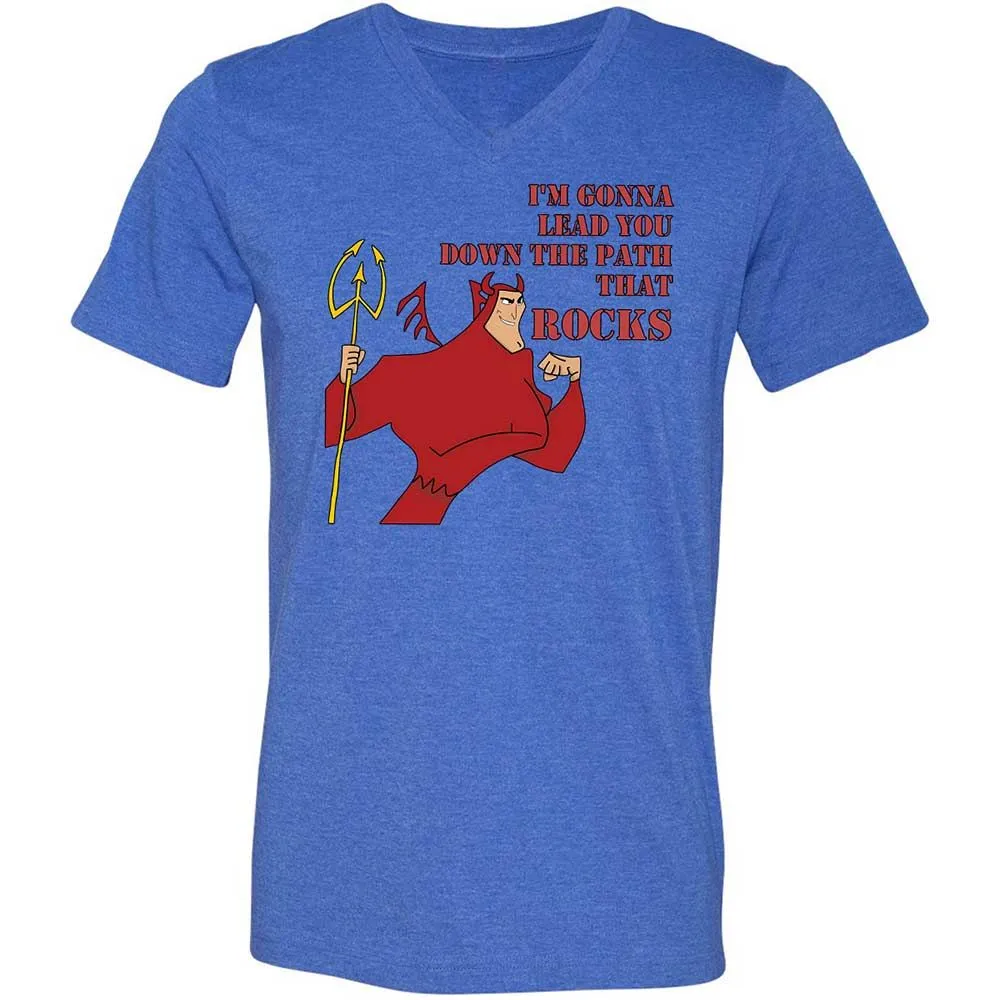 Unisex V-Neck T-Shirt - 7NCTY8E4 - Heather True Royal - 5