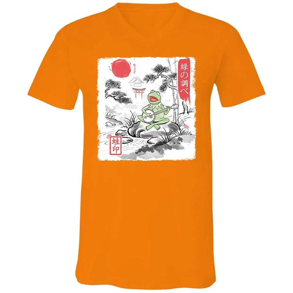 Unisex V-Neck T-Shirt - 3ML226GT - Orange - 7