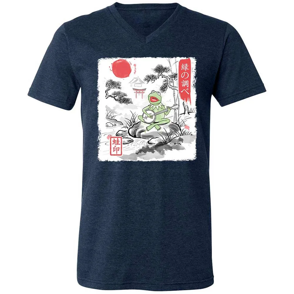 Unisex V-Neck T-Shirt - 3ML226GT - Heather Navy - 13