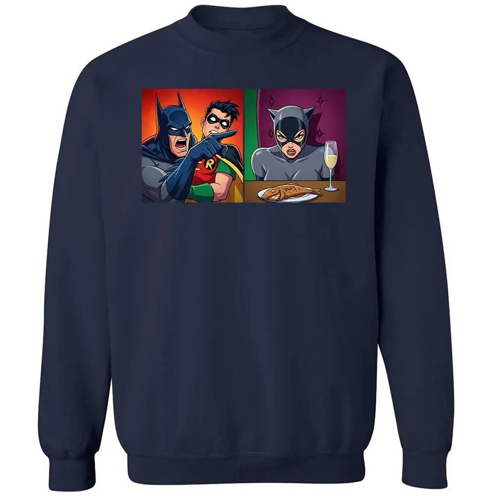 Bat Yelling at Catwoman - Navy - 2