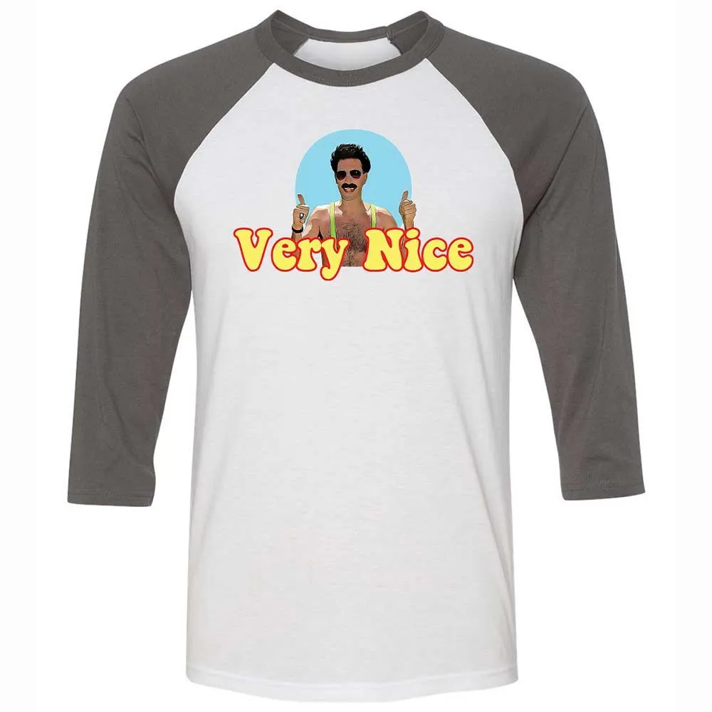 Unisex 3/4 Baseball Tee - E116GZS9 - White/Asphalt - 2