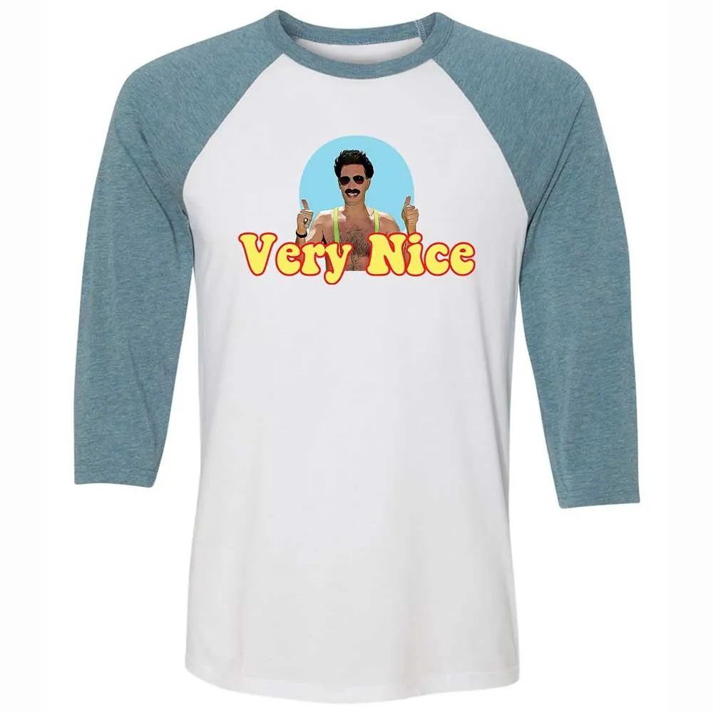 Unisex 3/4 Baseball Tee - E116GZS9 - White/Denim - 3