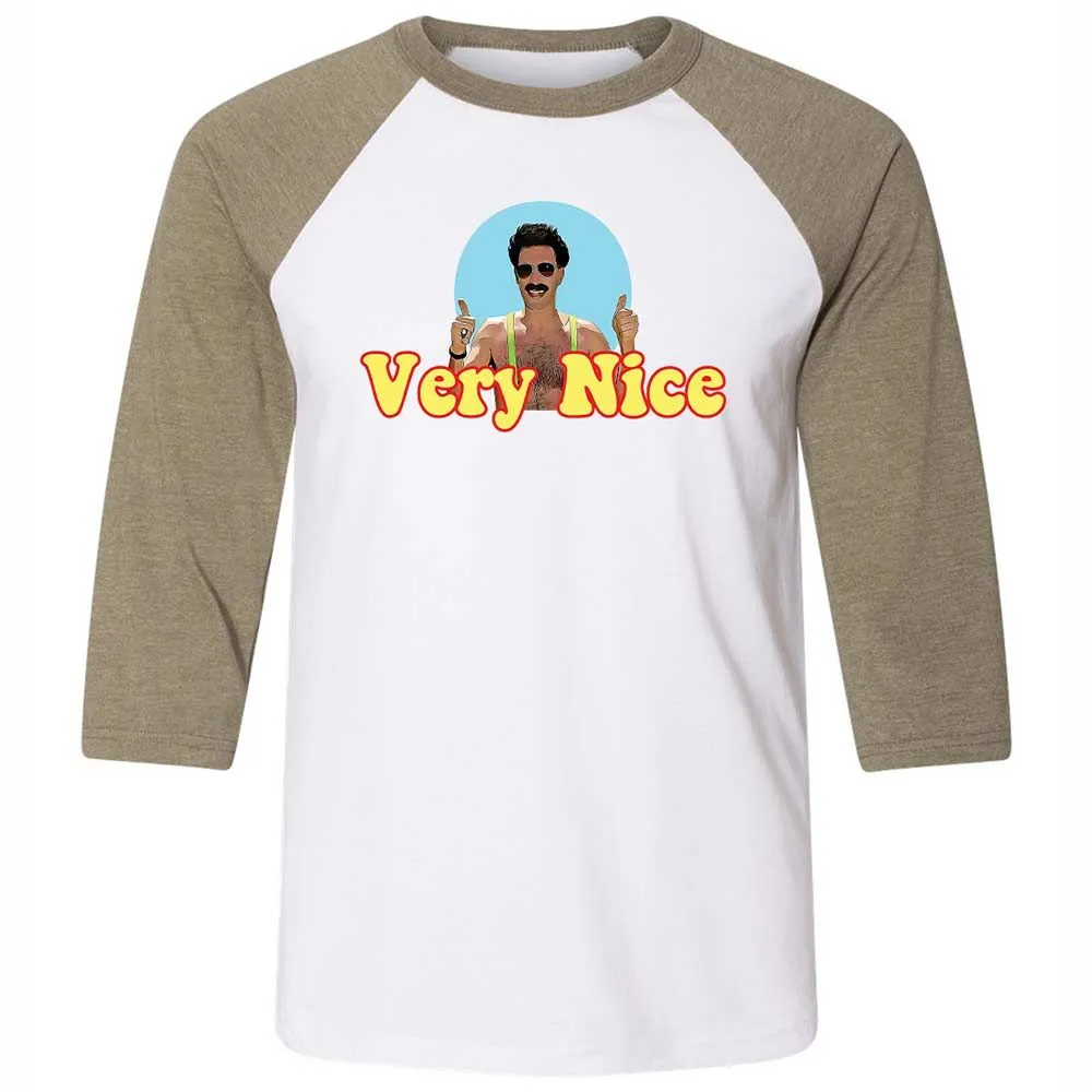 Unisex 3/4 Baseball Tee - E116GZS9 - White/Heather Olive - 4