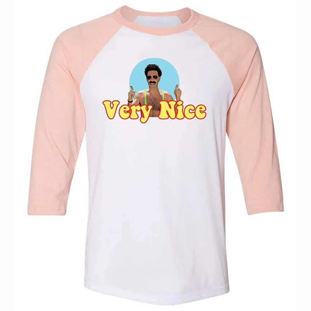 Unisex 3/4 Baseball Tee - E116GZS9 - White/Heather Peach - 5